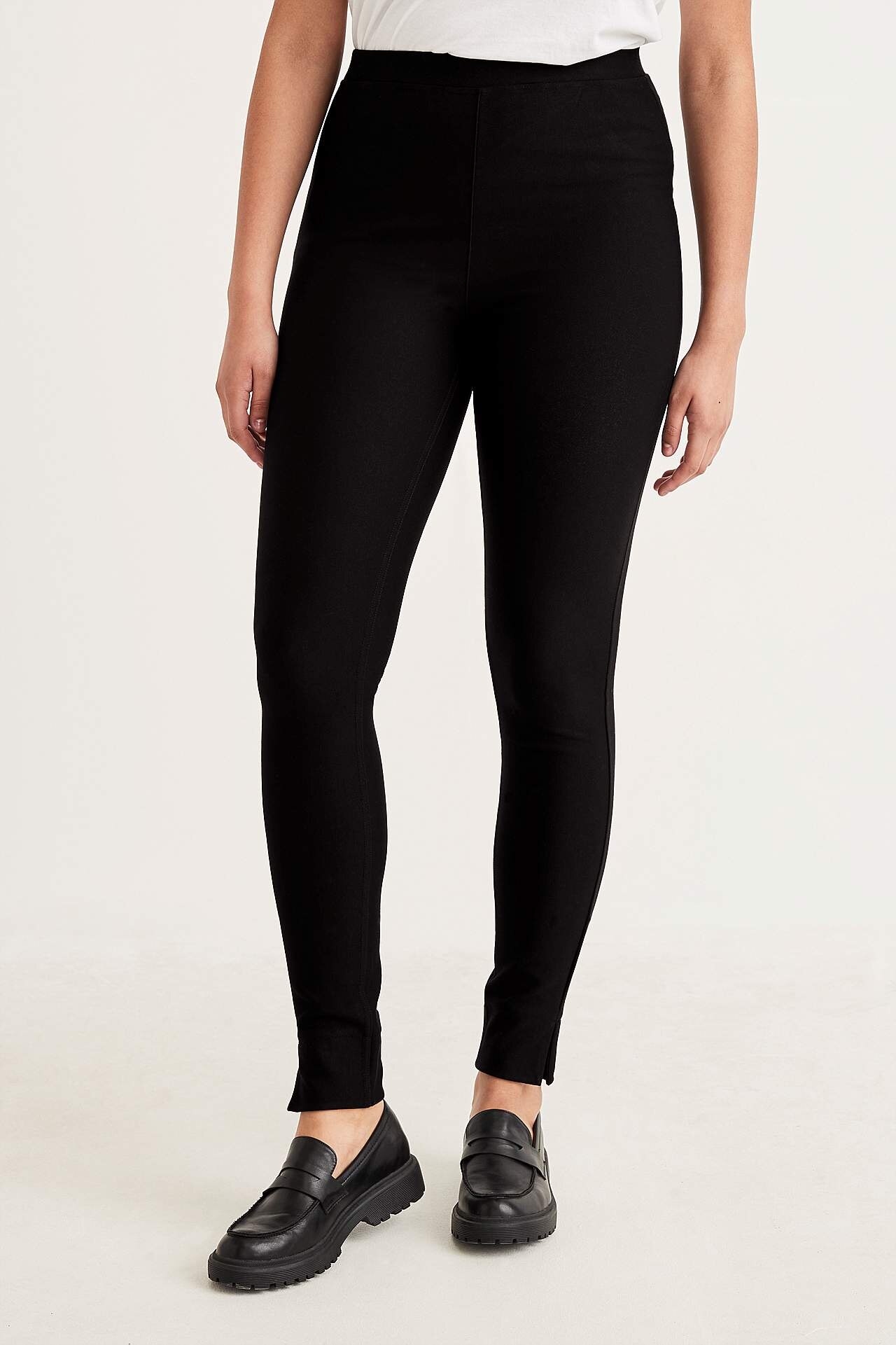 Black Jersey Denim Leggings